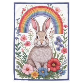 Easter Rainbow Meadow Spring Flowers Wild Rabbit  Tischdecke