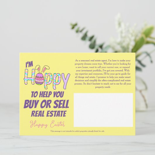 Easter Real Anwesen Business Card Mailer Einladung (Stehend Vorderseite)