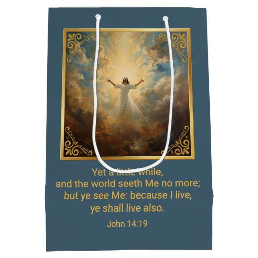 Easter Resurrection Religious Mittlere Geschenktüte (Rückseite)