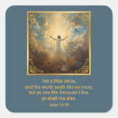 Easter Resurrection Religious  Quadratischer Aufkleber (Vorderseite)