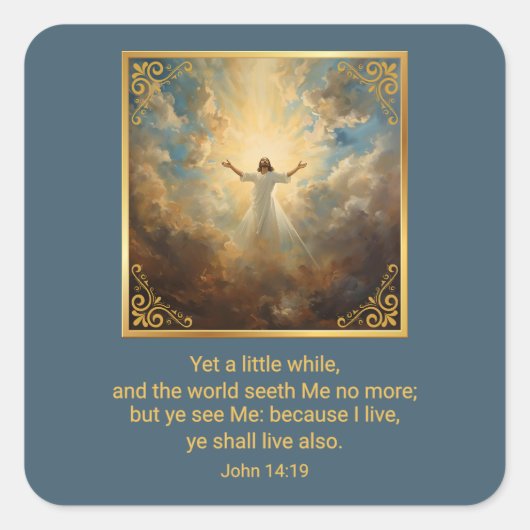 Easter Resurrection Religious Quadratischer Aufkleber (Vorderseite)