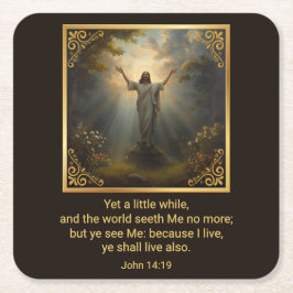 Easter Resurrection Religious Rechteckiger Pappuntersetzer