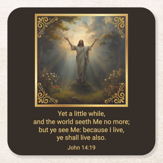 Easter Resurrection Religious Rechteckiger Pappuntersetzer (Vorderseite)