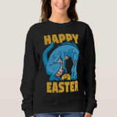 Easter Rex tries to pick up Eggs Grumpy Animal Sweatshirt (Vorderseite)