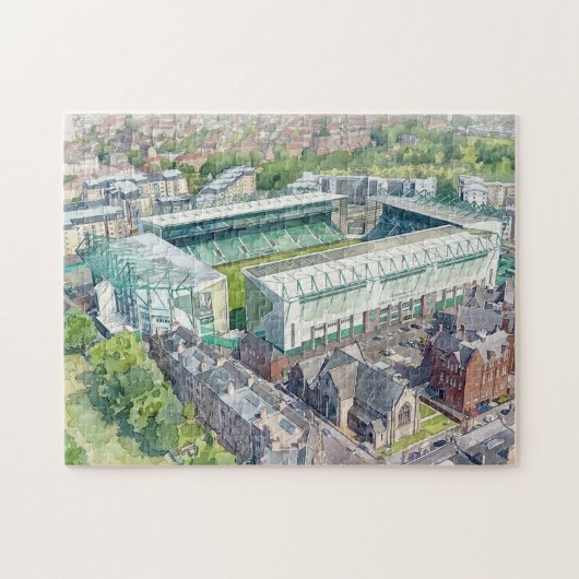 Easter Road Stadion Edinburgh Aquarell-Kunst Puzzle (Horizontal)