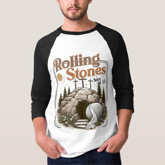 Easter "Rolling Stones since AD 33" T-Shirt (Vorderseite)