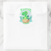 Easter Saurus Rex Dinosaur Runder Aufkleber (Tasche)