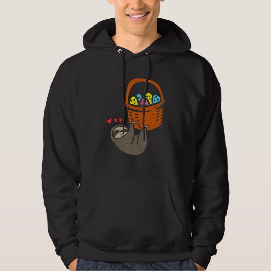 Easter Sloth Hanging Egg Basket Süße Tier Männer W Hoodie (Vorderseite)