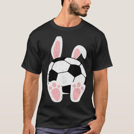 Easter Soccer  Bunny Ears Ball Cute Rabbit Sport T-Shirt (Vorderseite)