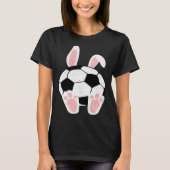 Easter Soccer  Bunny Ears Ball Cute Rabbit Sport T-Shirt (Vorderseite)