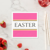 EASTER Spaß Helle, Hübsch rosa, gelbe Streifen Serviette (Beispiel)