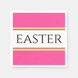 EASTER Spaß Helle, Hübsch rosa, gelbe Streifen Serviette