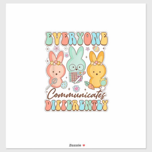 Easter Speech Therapy SLP Everyone Communicates Di Aufkleber (Blatt)