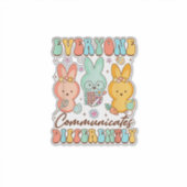 Easter Speech Therapy SLP Everyone Communicates Di Aufkleber (Vorderseite)