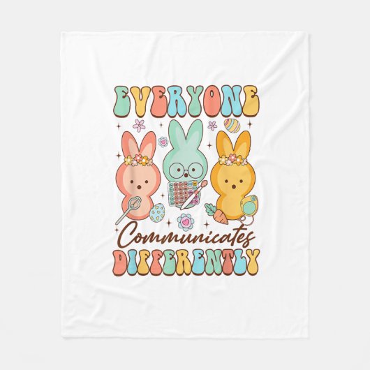 Easter Speech Therapy SLP Everyone Communicates Di Fleecedecke (Vorderseite)