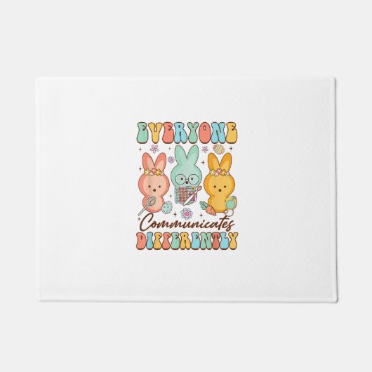 Easter Speech Therapy SLP Everyone Communicates Di Fußmatte (Vorderseite)