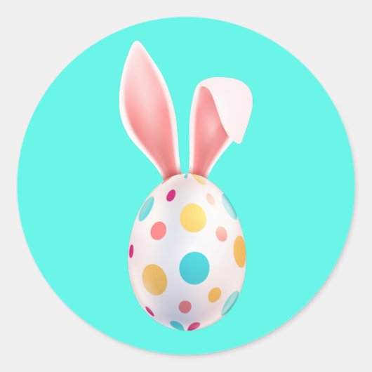 "EASTER" SPEZKELTE EGG & BUNNY EARS CLASSIC ROUND RUNDER AUFKLEBER (Vorderseite)