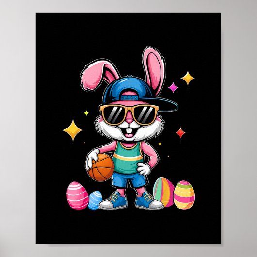 Easter Sport Happy Easter Bunny Playing Sketll Kid Poster (Vorne)