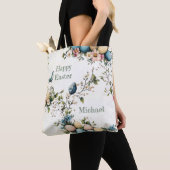 Easter Spring Birds Pastel Eggs Watercolor Floral Tasche (Von Nahem)