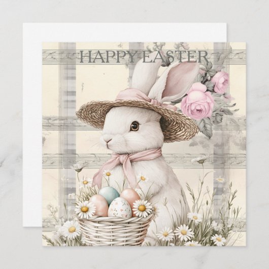 Easter Spring Bunny Feiertagskarte (Vorne/Hinten)
