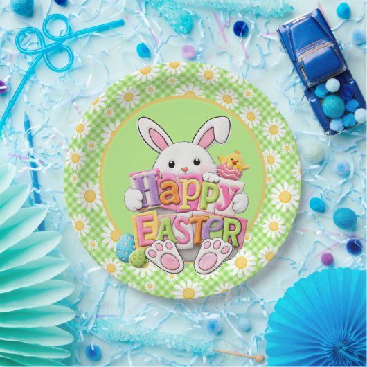 Easter Spring Daisy Bunny  Pappteller (Party)