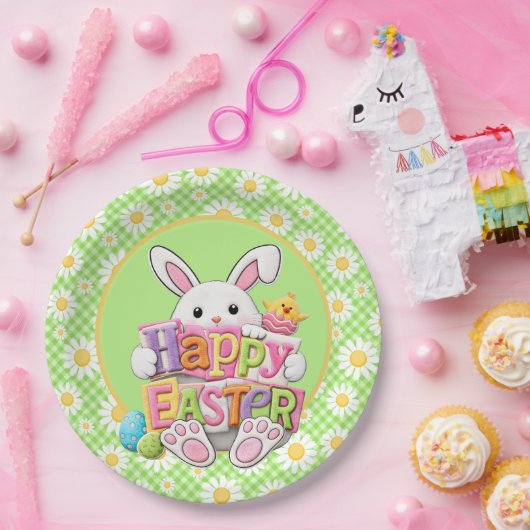 Easter Spring Daisy Bunny  Pappteller (Party)
