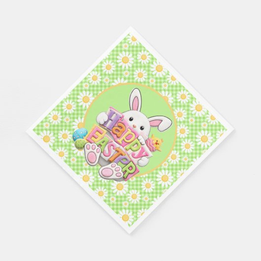 Easter Spring Daisy Bunny  Serviette (Ecke)