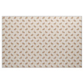 Easter Spring Hare Bunnies And Carrots On Beige Stoff (Yard (91,4 cm))
