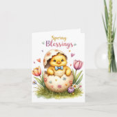 Easter, Spring Hatching Chick Note Card (Vorderseite)