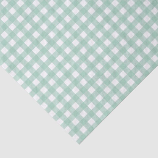 Easter Spring Mint Green Gingham Seidenpapier (Ausschnitt)