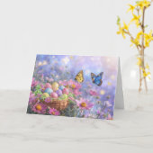 Easter Spring with Flowers Eggs Garden  Karte (Gelbe Blume)