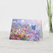 Easter Spring with Flowers Eggs Garden  Karte (Vorderseite)