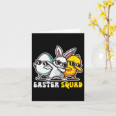 Easter Squad Dabbing Bunny Chick Egg Hunting Match Karte (Gelbe Blume)