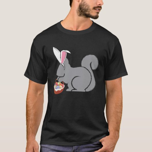 Easter Squirrel  Bunny Basket Egg Hunting Spring T-Shirt (Vorderseite)