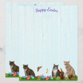 Easter Stationery - With Cats, Bunnies, and Eggs (Vorne/Hinten)