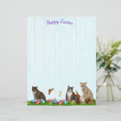 Easter Stationery - With Cats, Bunnies, and Eggs (Stehend Vorderseite)
