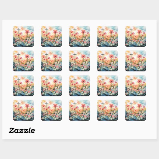 Easter Sunrise Quadratischer Aufkleber (Blatt)