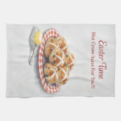 Easter Tea Towel | Hot Cross Buns Kitchen Gift Geschirrtuch (Horizontal)