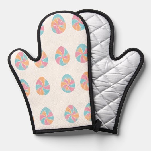 Easter Tie-Dye eggs  mid-tone soft pattern Ofenhandschuh (Vorderseite/Rückseite)