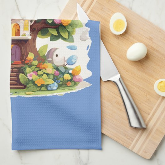 Easter Tree Geschirrtuch (Viertel Falte)