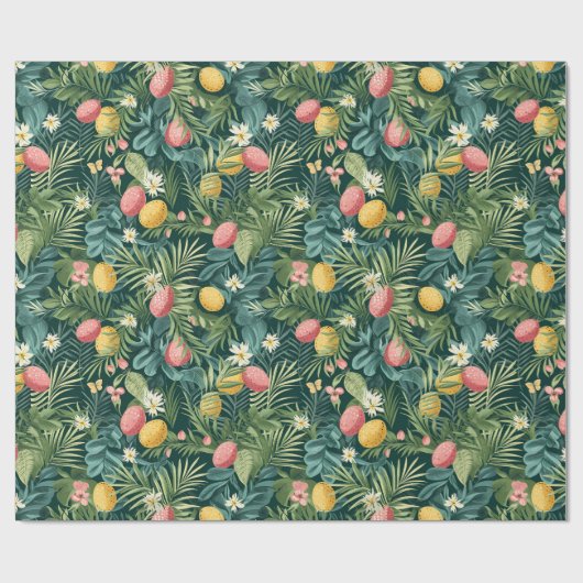 Easter Tropical Spring Leaves Beach Geschenkpapier (Flach)