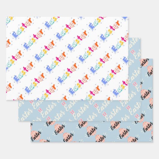 Easter Typography Wrapping Paper Set  Geschenkpapier Set (Set)