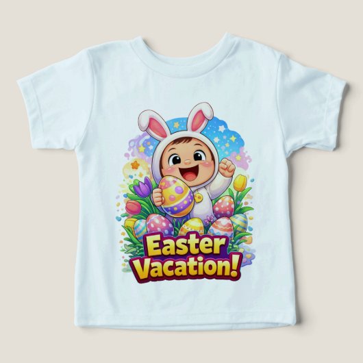 Easter Vacation Cute Baby Bunny Illustration (Design Vorderseite)