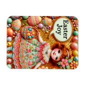 EASTER ~ Vintage girl eggs ~ Flexible Photo Magnet (Horizontal)