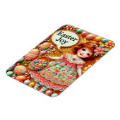 EASTER ~ Vintage girl eggs ~ Flexible Photo Magnet (Linke Seite)