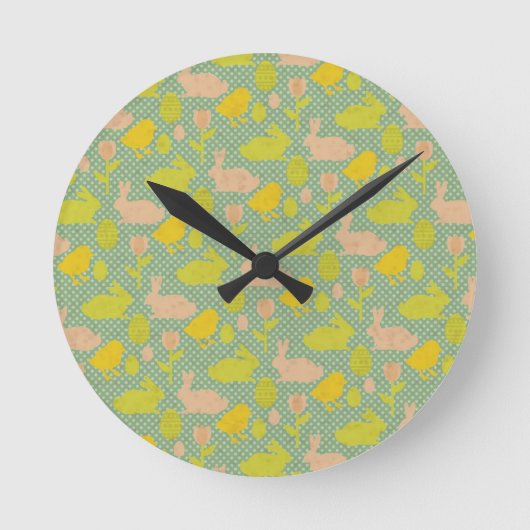 Easter Wallpaper Runde Wanduhr (Vorderseite)