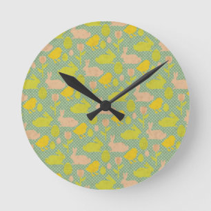 Easter Wallpaper Runde Wanduhr