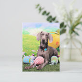 Easter - Weimaraner - Ben Feiertagspostkarte (Stehend Vorderseite)