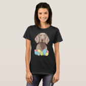 Easter Weimaraner Bunny Eggs Dog on Easter Weimara T-Shirt (Vorne ganz)