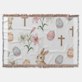 Easter Whimsy – Seamless Bunny & Lily Pattern Decke (Vorderseite)